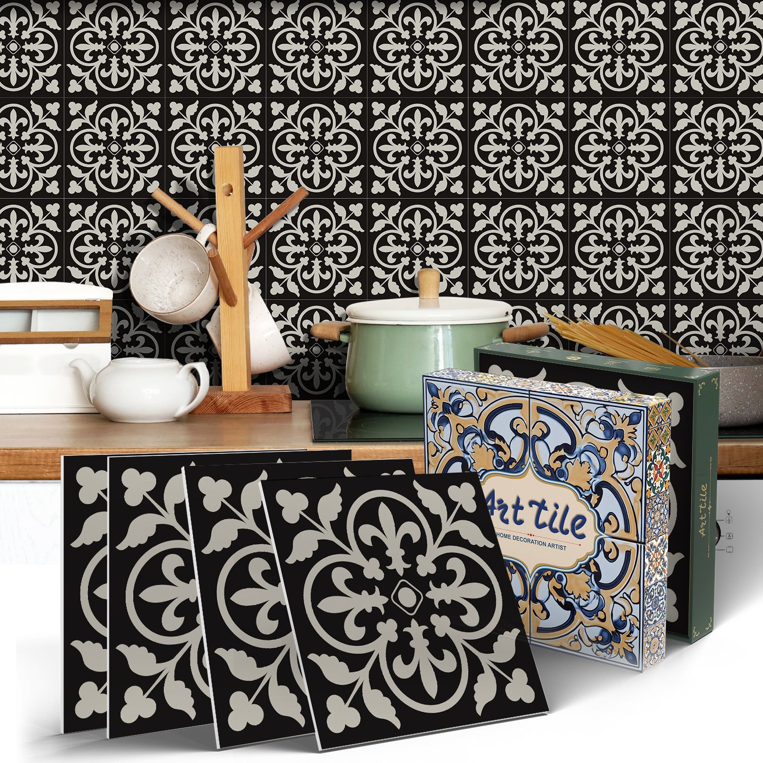 Zestaw 12 samoprzylepnych paneli ściennych 3D, płytki backsplash, naklejki dekoracyjne, wodoodporne i odporne na ciepło, 15 cm x 15 cm
