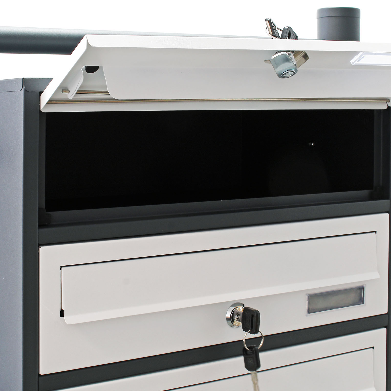 Cassetta Postale Condominiale 5 Posti Wiltec - Autoportante, Antracite, 513x270x1500mm (Acciaio Zincato) - Foto 13