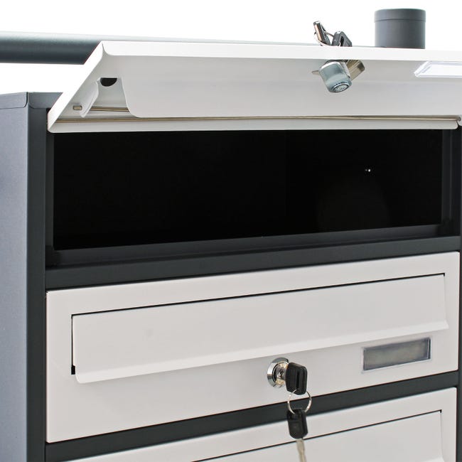 Cassetta Postale Condominiale 5 Posti Wiltec - Autoportante, Antracite, 513x270x1500mm (Acciaio Zincato) - Foto 13