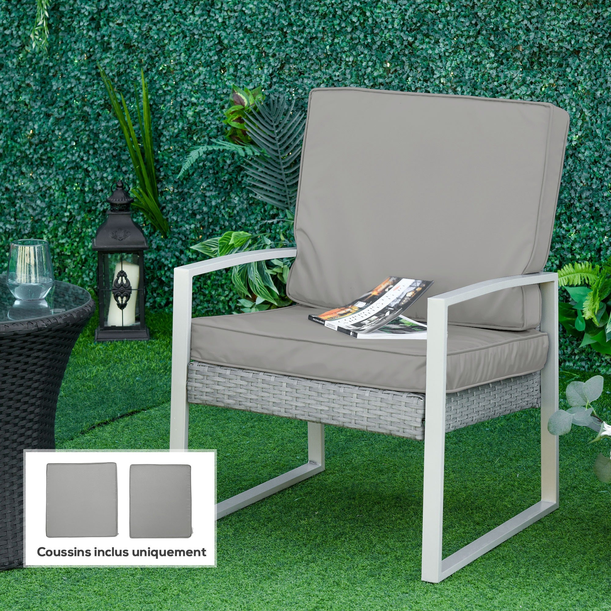 Lot de 2 coussins de chaise Polyester Outsunny - 2