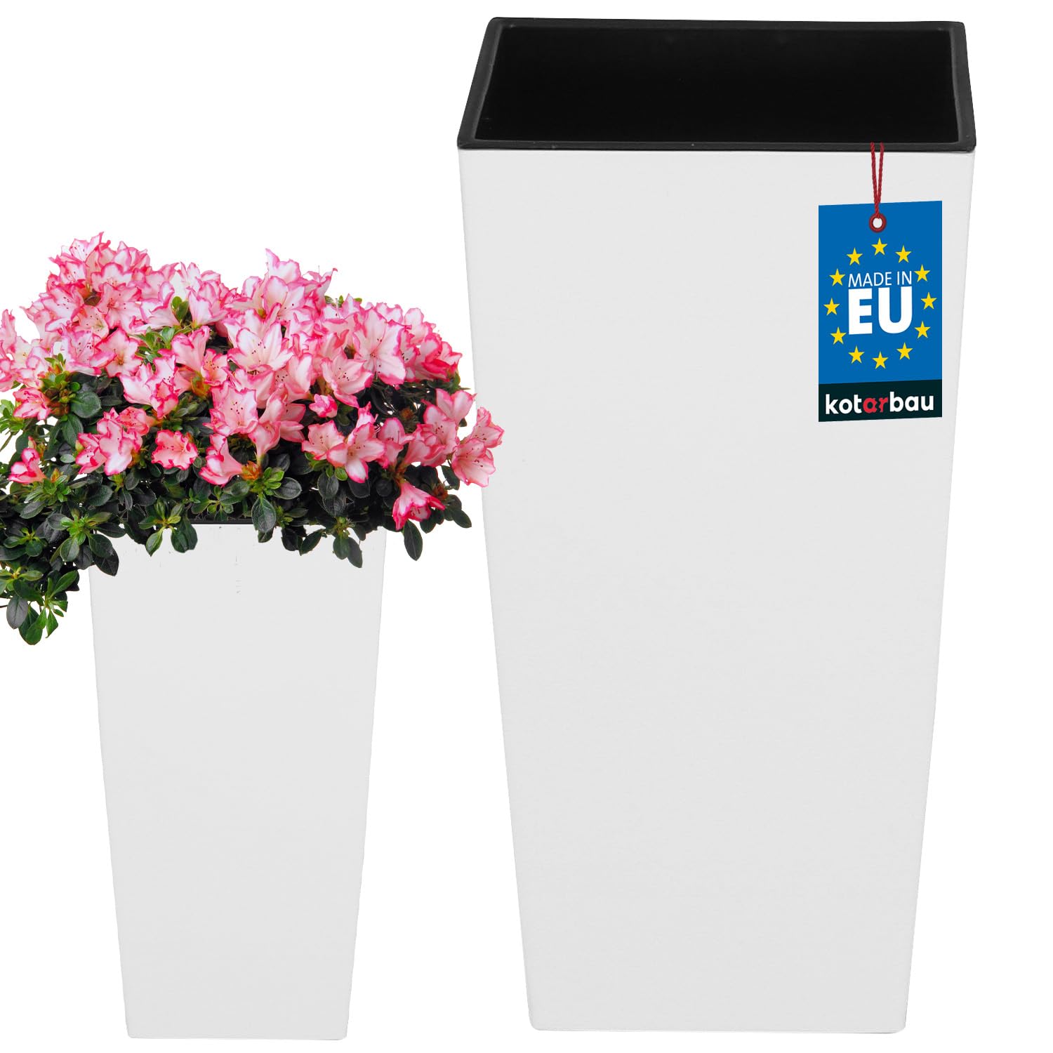 Doniczka 170x170x325 mm urbi square biała z wkładem - KOTARBAU