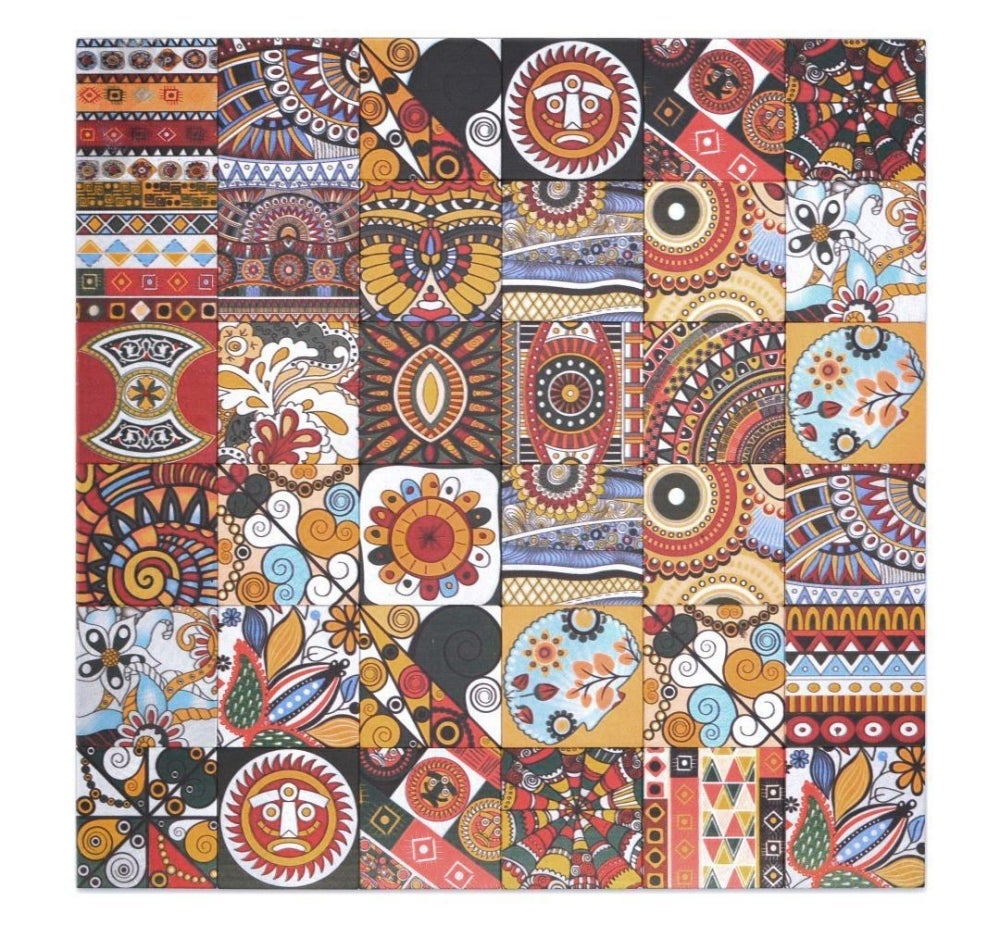 Mosaïque Céramique Rétro Années 50-60 - Baguettes Rouges Brillantes - Lot De 10 Tapis 30x30 Cm