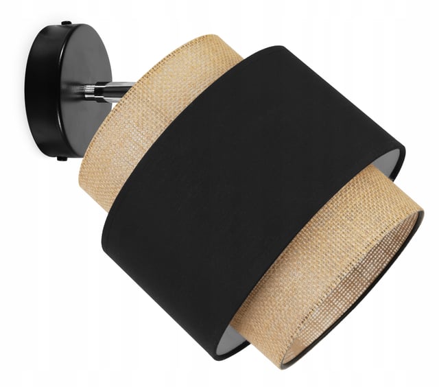 Lampa sufitowa kinkiet Boho ściana sufit loft 1xE27 abażur juta 20cm czarny Light Home LH