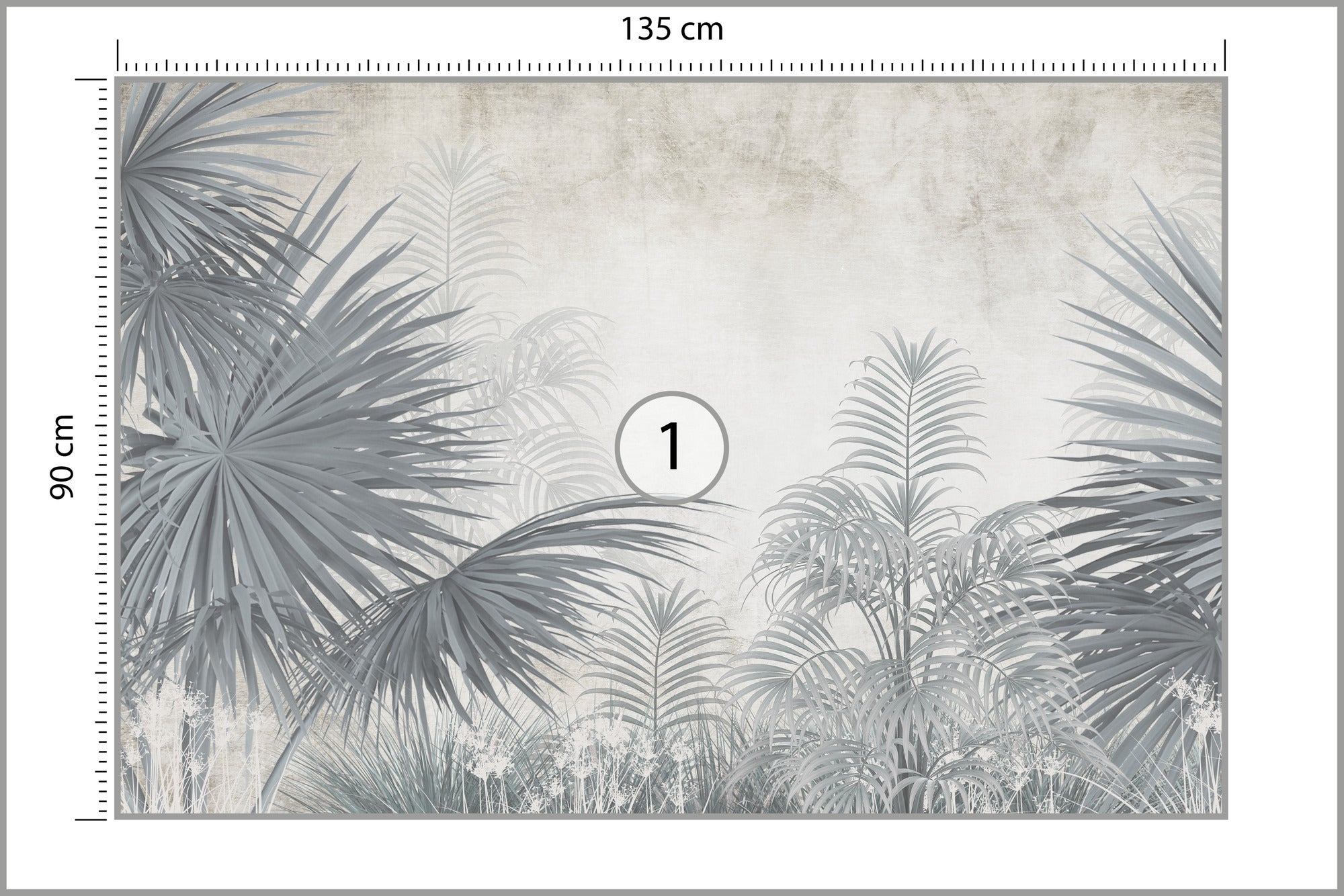 Vlieseline Papier Peint Photo PLANTES Tropicales Béton Pour Salon 135cm x 90cm - 2