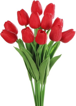Awtlife - 24 tulipani finti in lattice, per bouquet fai-da-te