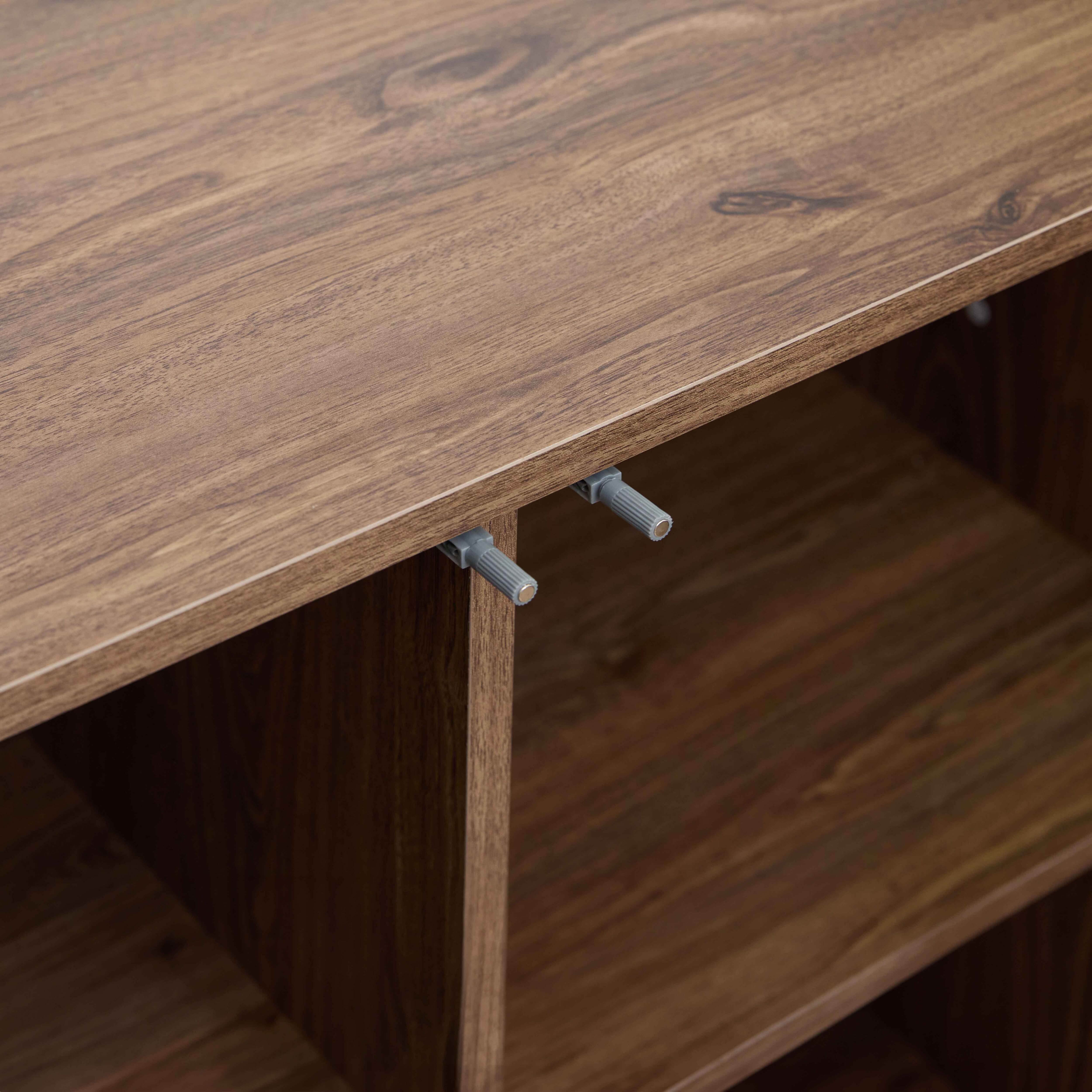 Buffet 3 portes 120 cm scandinave bois foncé - 4