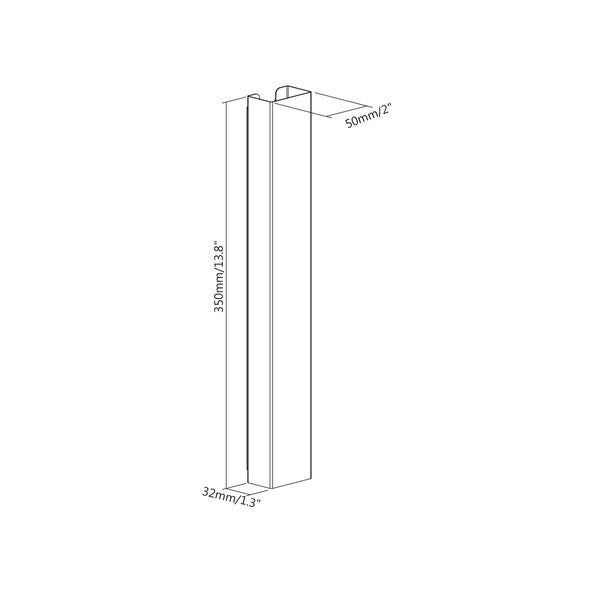 Canalina verticale per scrivania 35cm, Nera - 5