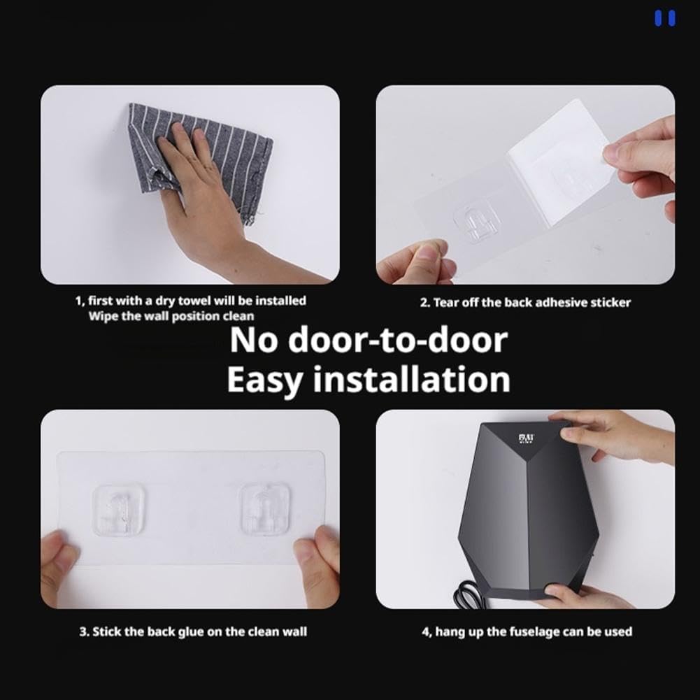 Sèche-mains À Capteur Intelligent Pour Salle De Bains, 1600W Haute Puissance, Montage Mural, Séchage Rapide, Pour Hôtels, Centres Commerciaux-Noir - 8