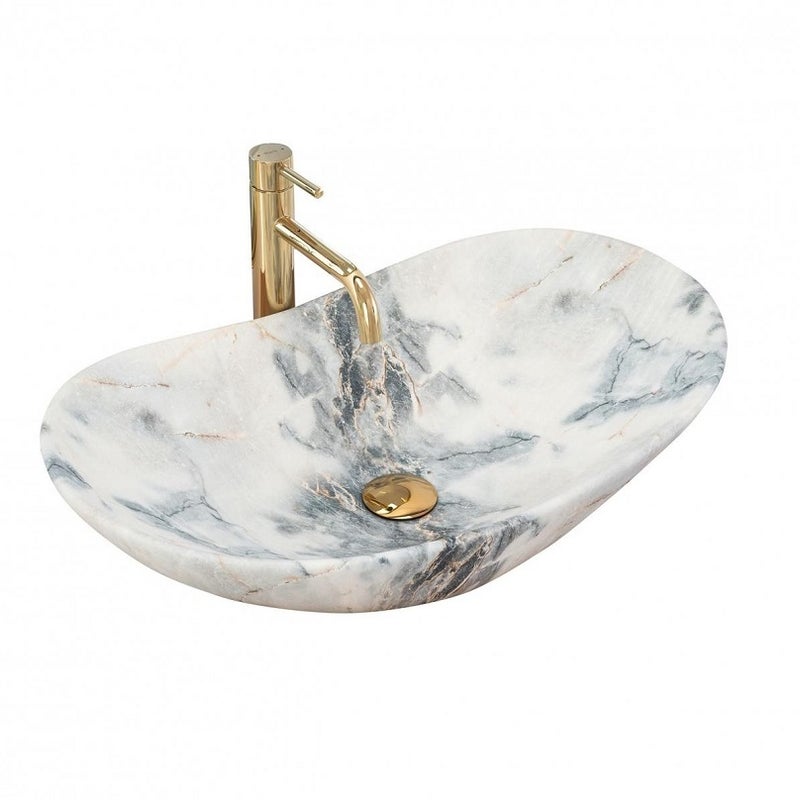 Umywalka Nablatowa Rea Royal Granit Biały 62 X 36