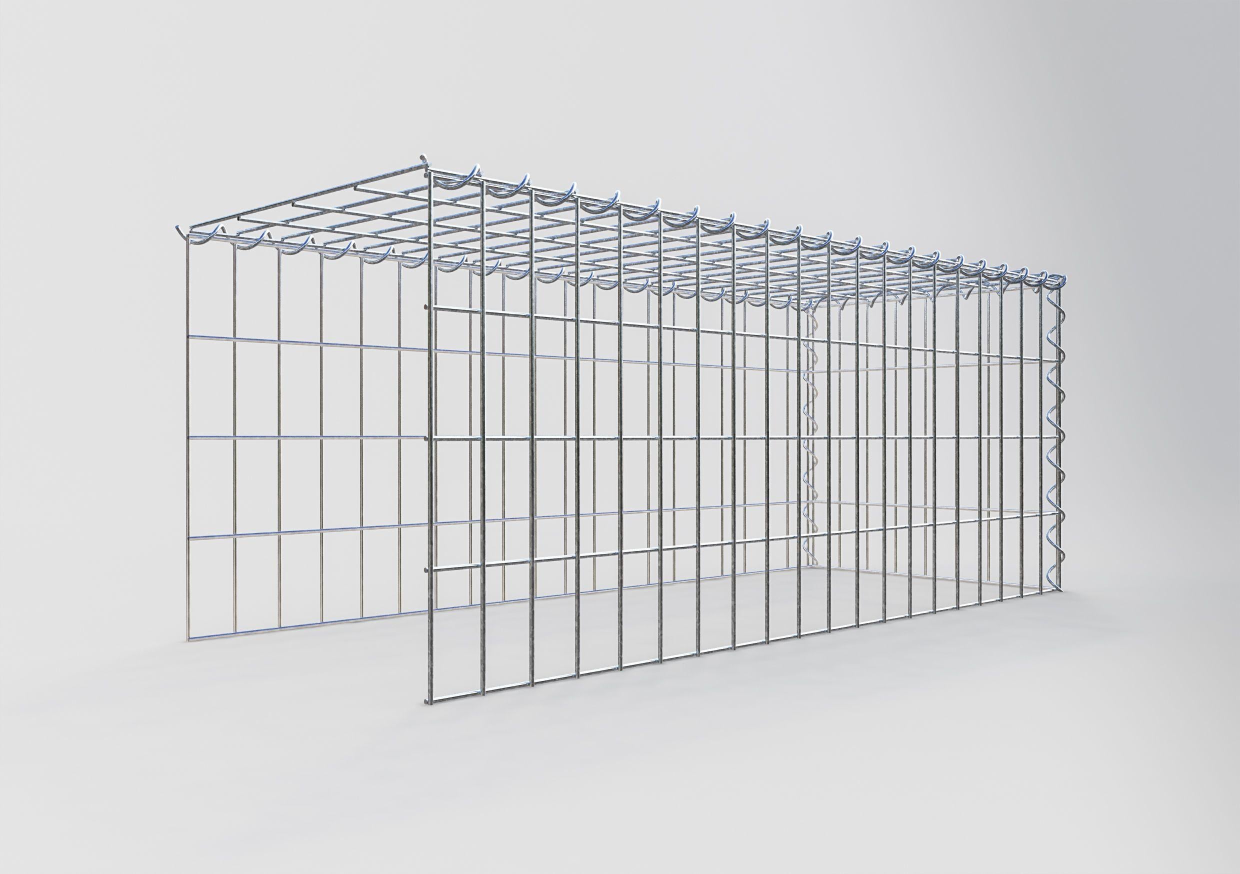 Gavión para ampliar y apilar, 100x40x40cm (LxHxP), malla 5 x 10cm, sin rejilla frontal ni inferior - 2
