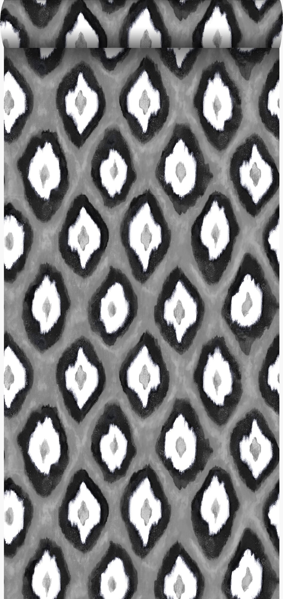 Papel pintado ikat negro y blanco - 53 cm x 10,05 m - origin wallcoverings