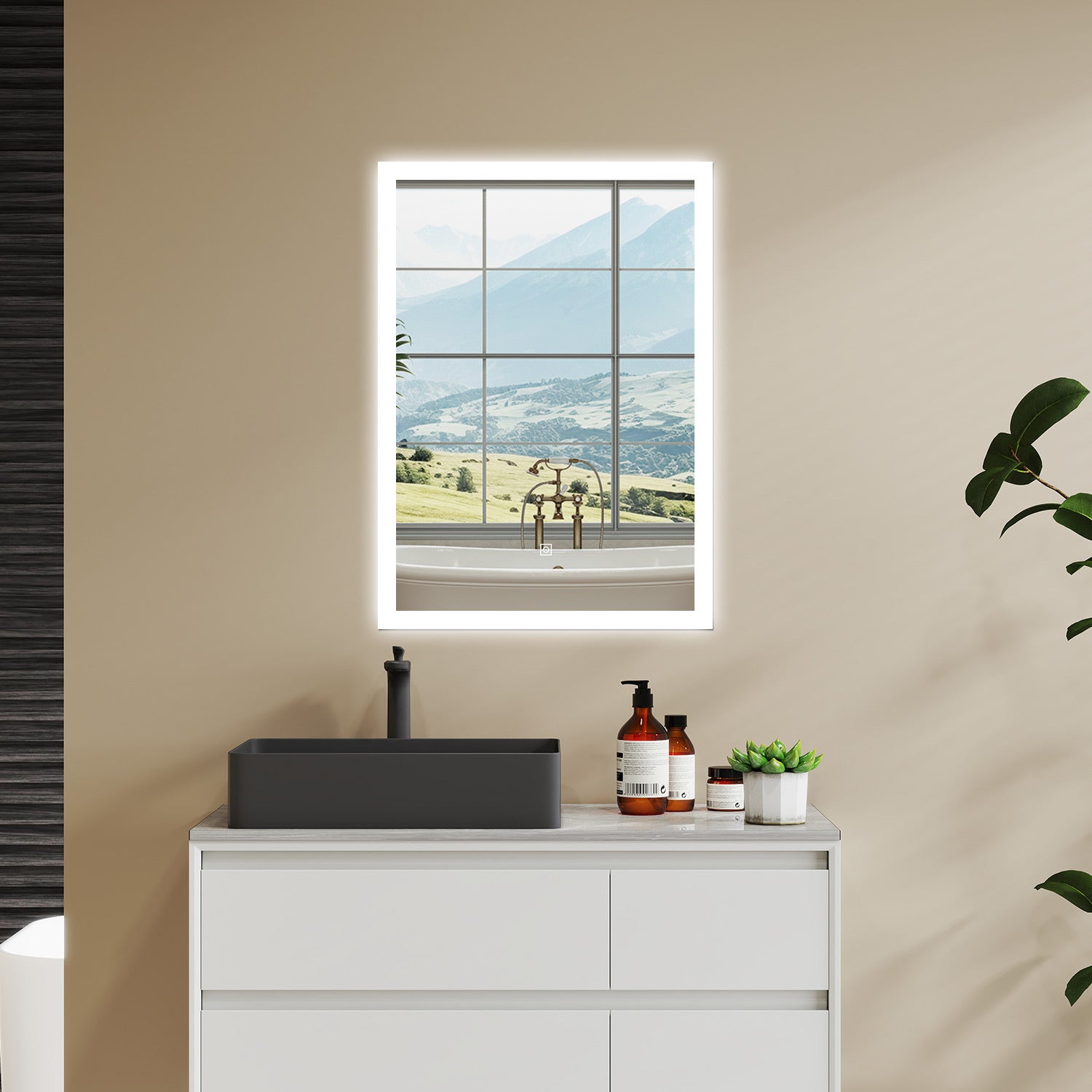 Specchio Bagno Con LED, Antiappannamento E Presa EU – Armadietto Salvaspazio 50x15x70 Cm Con Mensola Regolabile E 3 Luci Regolabili