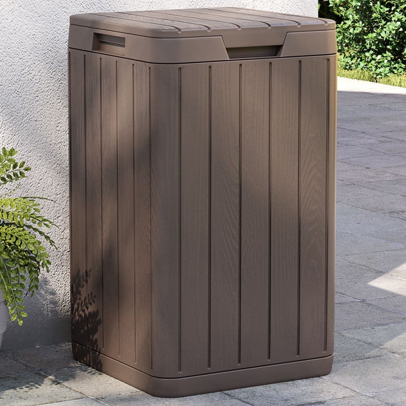 Vidaxl cubo de basura de exterior pp marrón 38x38x65 cm