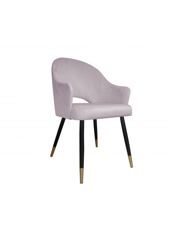 Krzesło JENISEJ VELVET GOLD jasno różowe