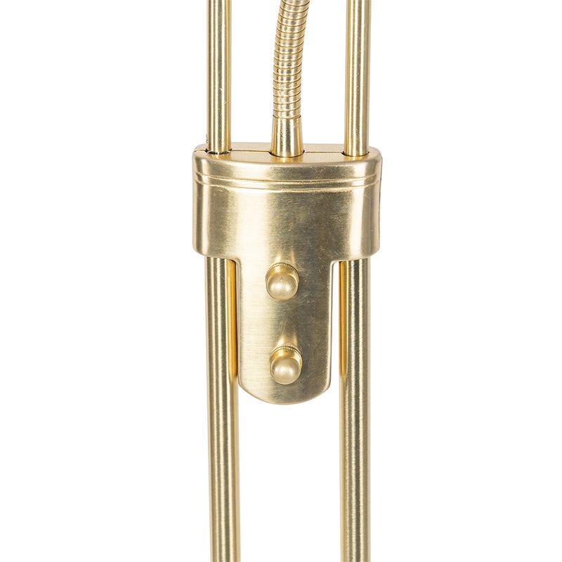 Qazqa moderne lampadaire uplighter avec bras de lecture - Empoli - doré/laiton, led intégrée 30w incluse, Integrated led, 2000k - 9