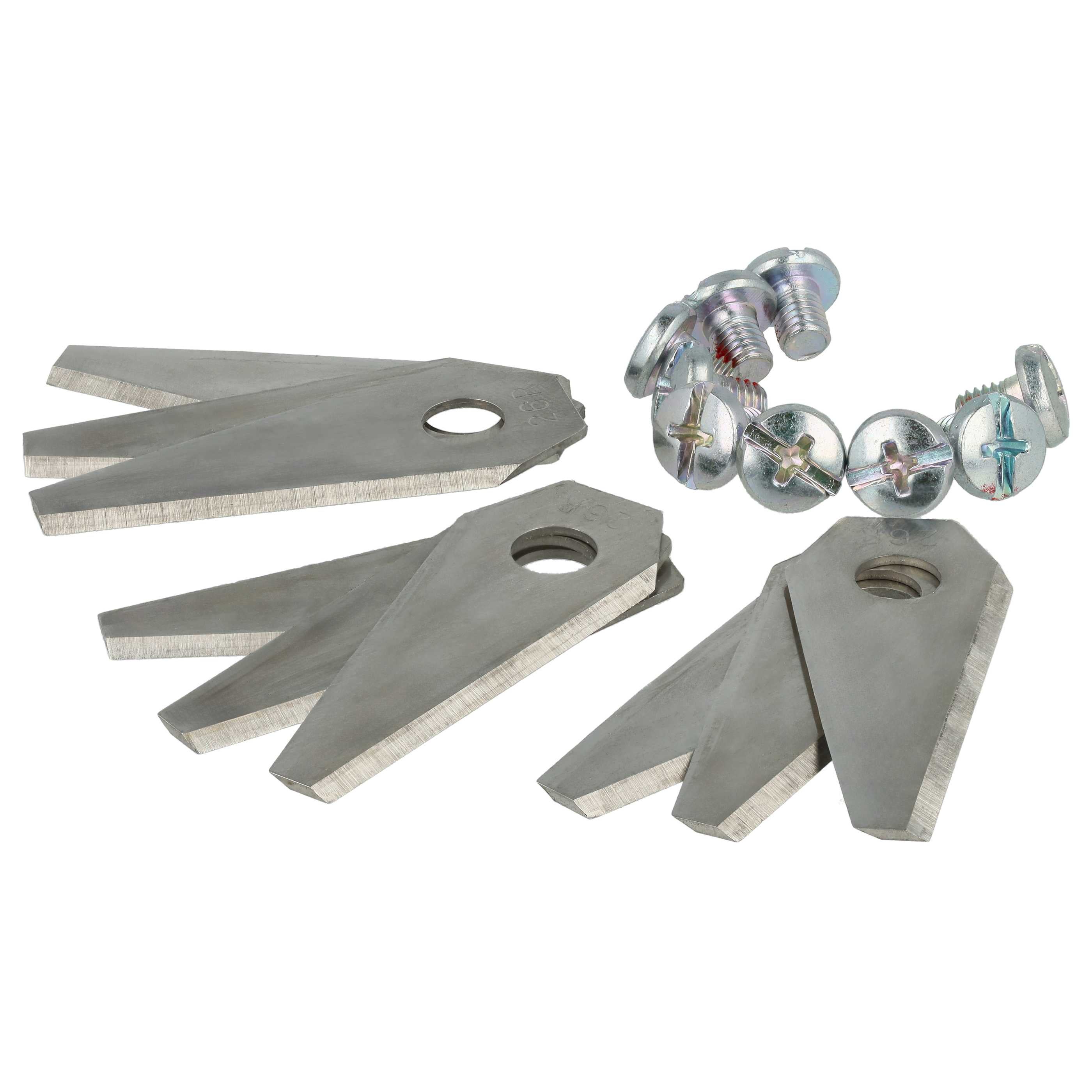 vhbw 27x Lama di ricambio compatibile con Bosch Indego 350, 1300, 400, 350 Connect, 1200 Connect tagliaerba - argento, in acciaio - 2