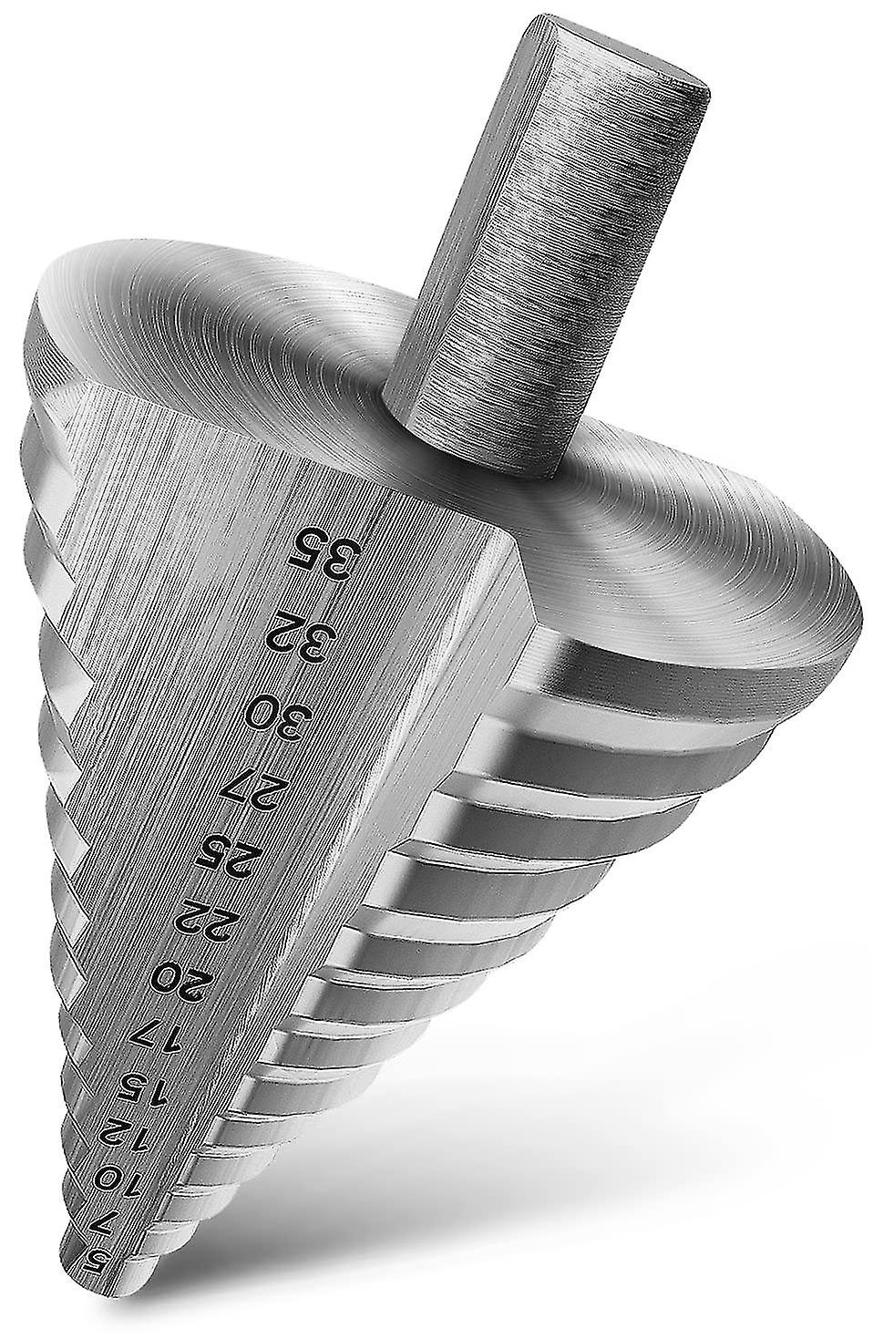 Stopień [5-35 mm] – Trójkątny trzpień 10 mm – Idealny do metali miękkich (nie nadaje się do stali) – 13 stopni w metalu.