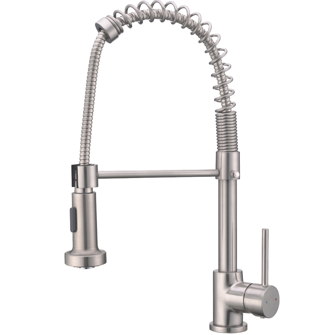 Plimo bateria zlewozmywakowa z ruchomą słuchawką prysznicową, wykończenie ze stali nierdzewnej