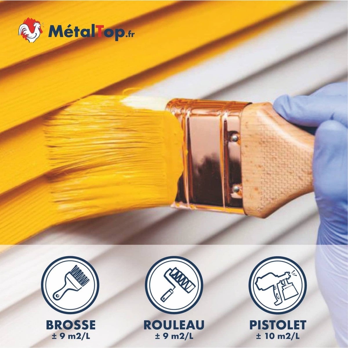 Peinture Volets Bois - Metaltop - Jaune miel - RAL 1005 - Pot 15L - 5