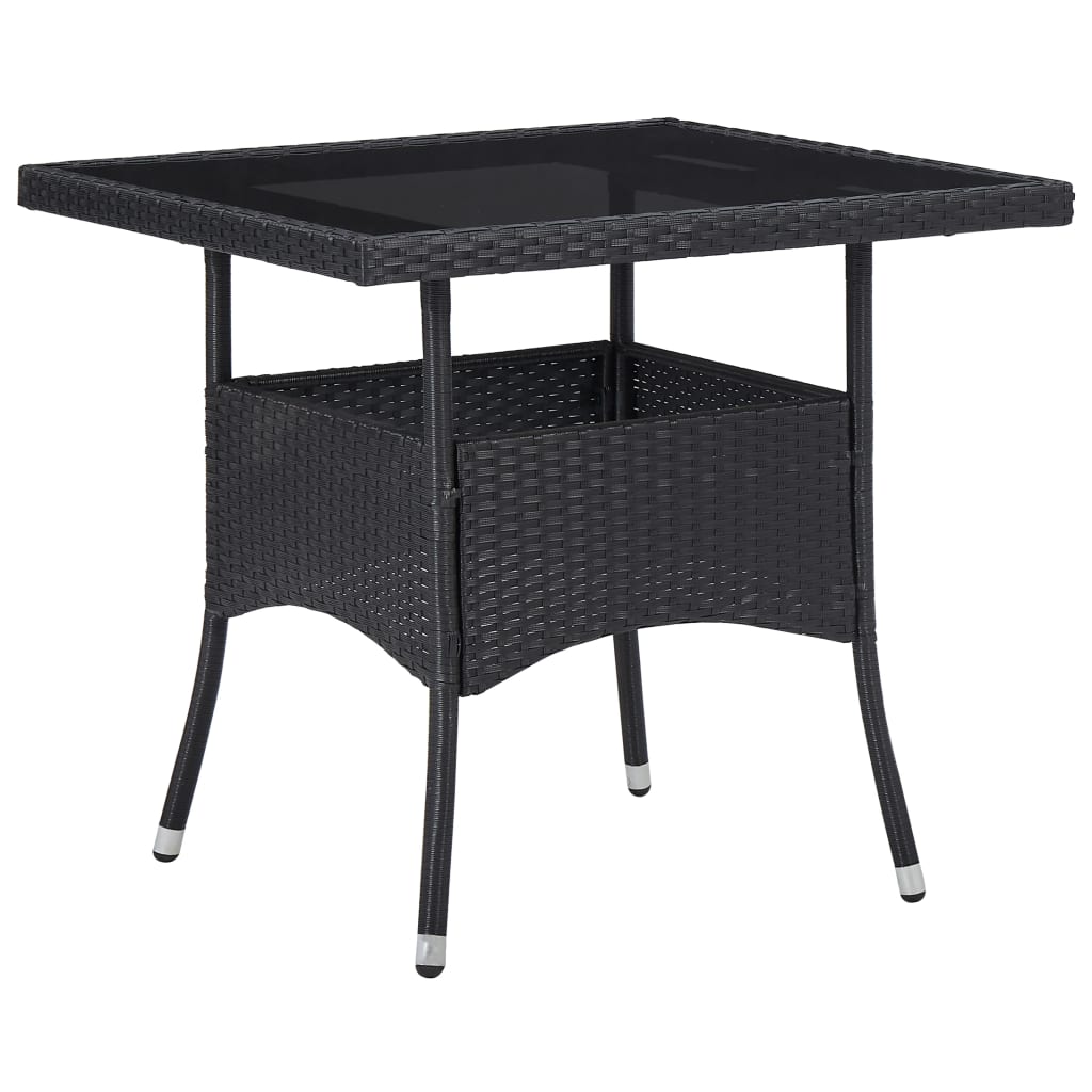Maison Exclusive - Set Mobili da Pranzo per Giardino 5 pz Nero Polyrattan e Vetro - 2