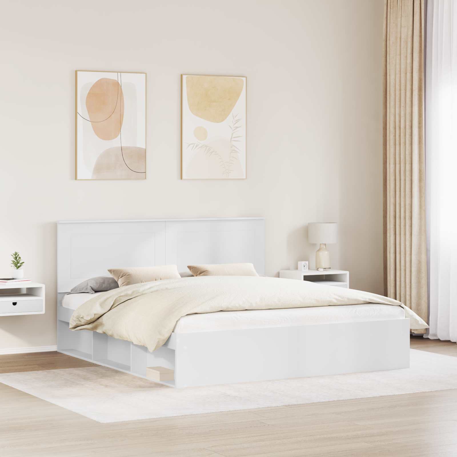 Cadre de lit Blanc 180 x 200 cm Pin massif - 3