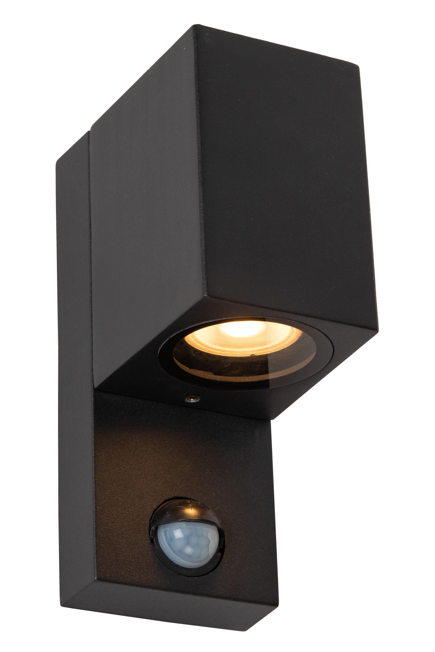 Kinkiet zewnętrzny z czujnikiem ruchu ZARO czarny 1xGU10x7W wym:17x7x10,4cm IP65 Lucide