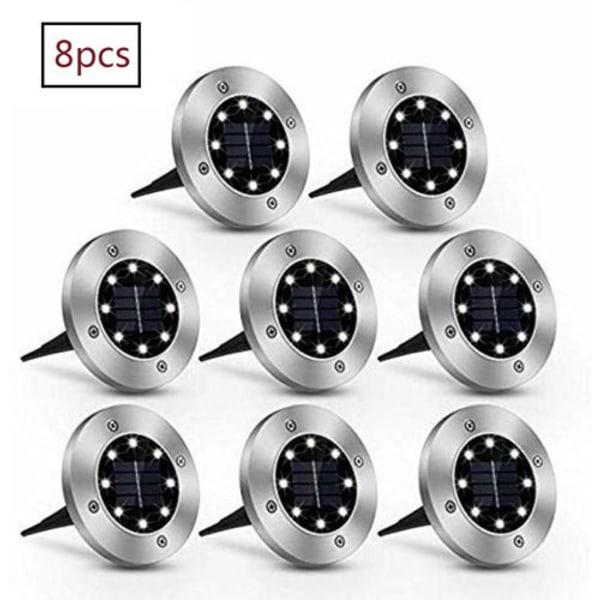 Zewnętrzne solarne lampki ogrodowe LED IP65 wodoodporne wpuszczane 8 szt.
