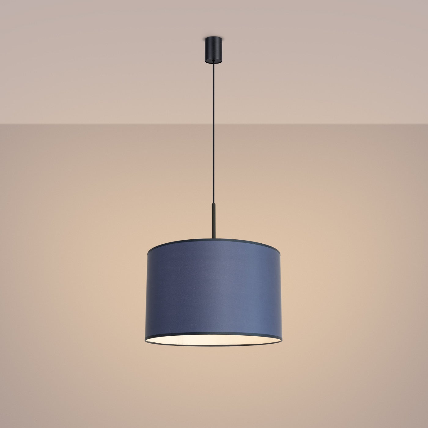 Lampa sufitowa z abażurem NEVIA granatowo-czarna 1xE27x40W tworzywo sztuczne wym:137x40x40cm IP20 Sollux Lighting - 4
