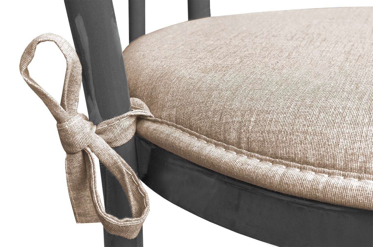 Lot De 4 Coussins De Chaise Rond Coton Lavable Doux Housse De Chaise Couleur Unie Pastel Marron - 3