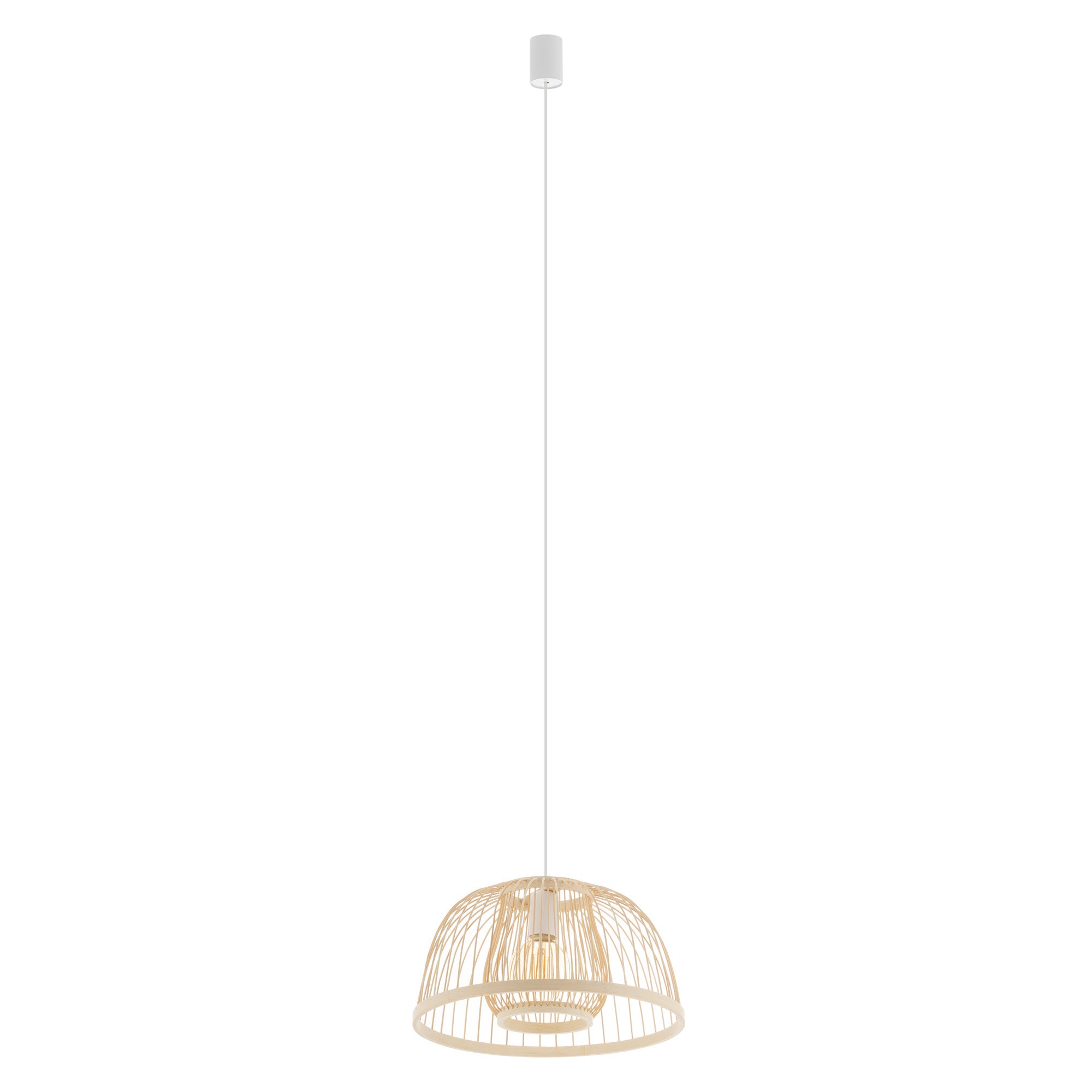 Lampa wisząca Krabi naturalne drewno-biała 1xE27x25W wym: 160 x 40 x 40 cm bambus Nowodvorski Lighting