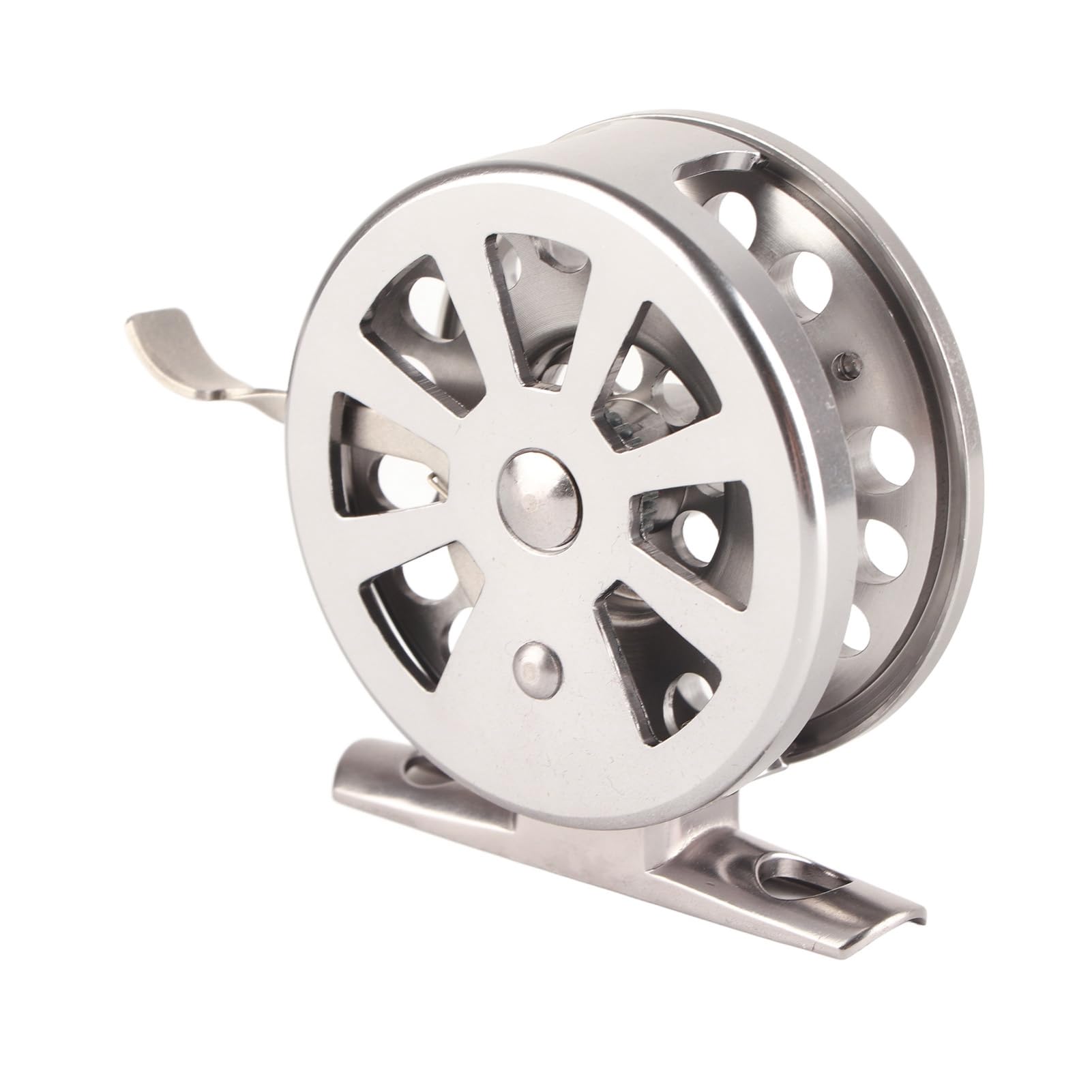 Canna da pesca sul ghiaccio in metallo per esterni Ruota anteriore Mulinello destro con accessorio freno (Mulinello da pesca sul ghiaccio 60) - 9