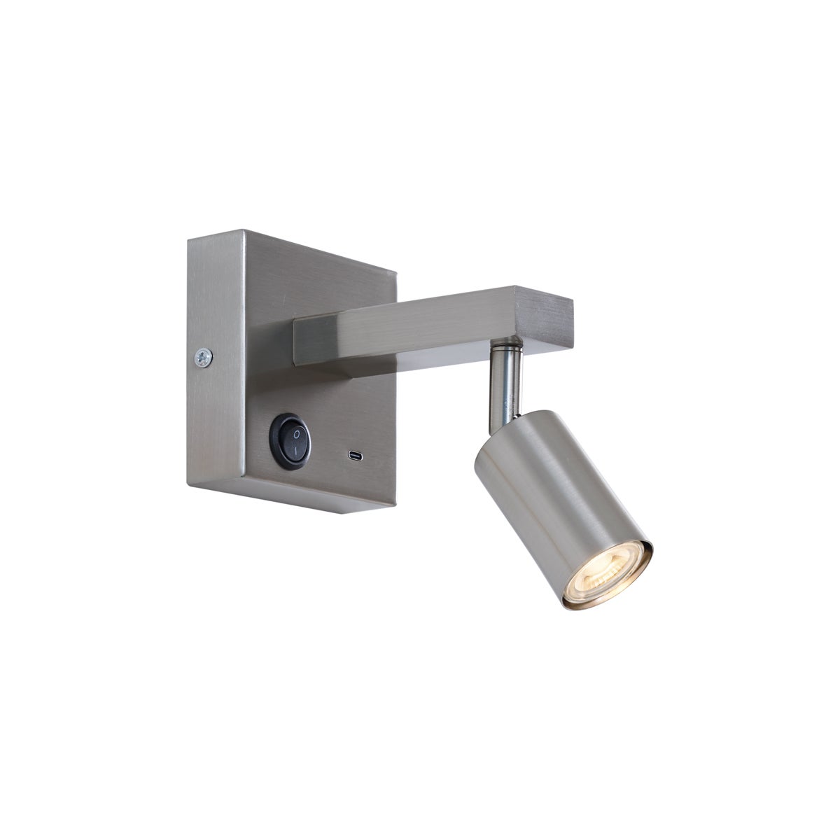 Nowoczesny stalowy kinkiet z USB-C z możliwością regulacji - Rex