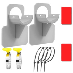 Soporte Para Manguera De Piscina - Pack De 2 Unidades Con Abrazaderas Y Bridas - ABS, Sujeta Mangueras De 30-38 Mm, Fácil Instalación