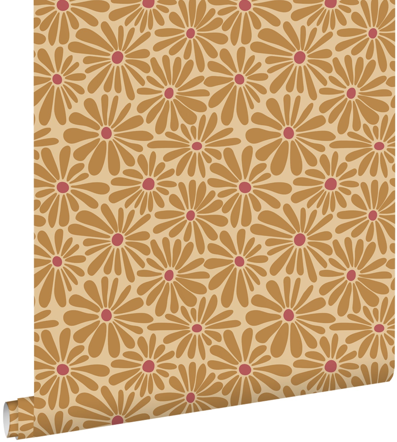 Tapeta stokrotki ochry żółtejIróżowym - 53 cm x 10.05 m - ESTAHOME