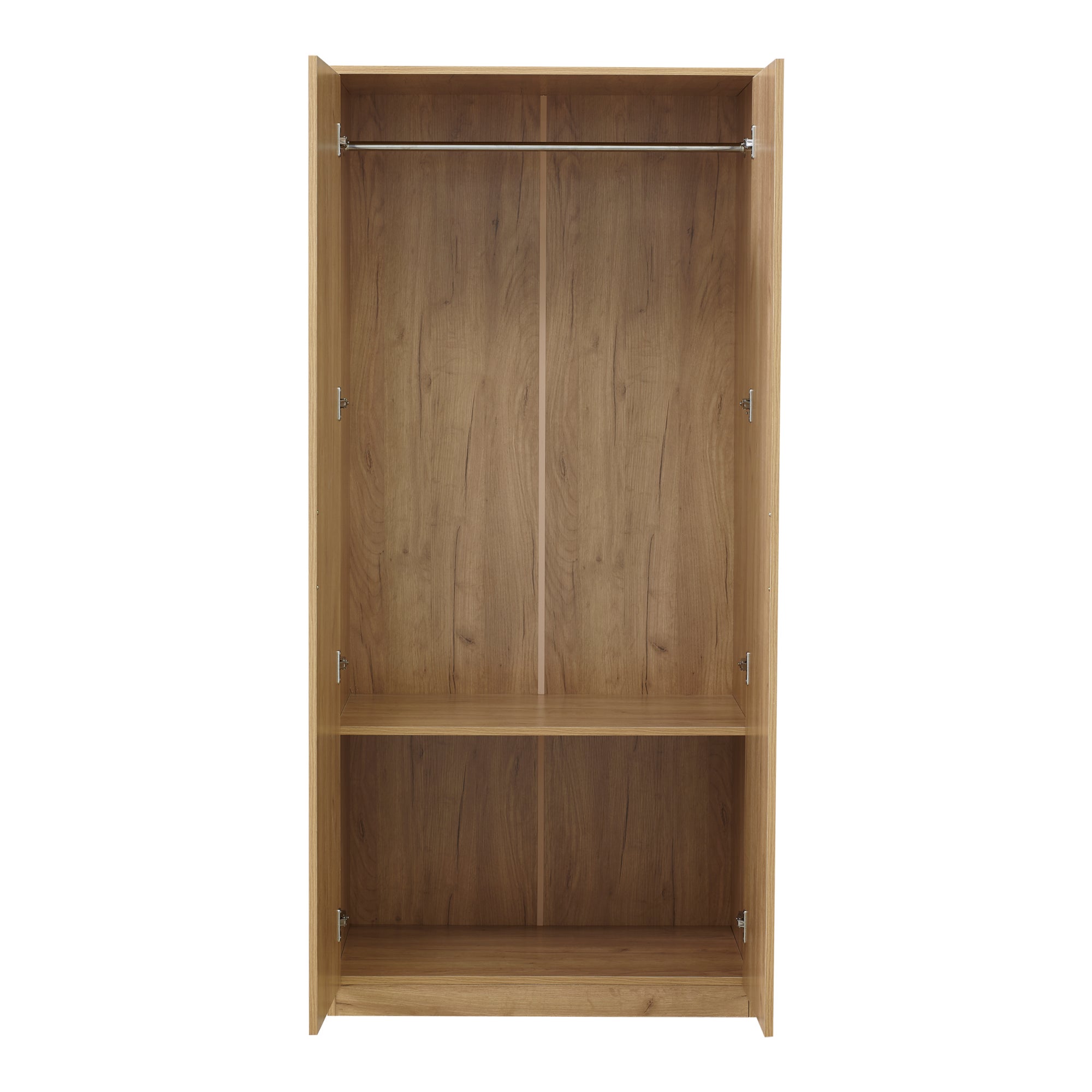 Armoire de chambre Eiselfing 1 penderie et 1 étagère MDF 176 x 80 x 52 cm effet chêne [en.casa] - 7