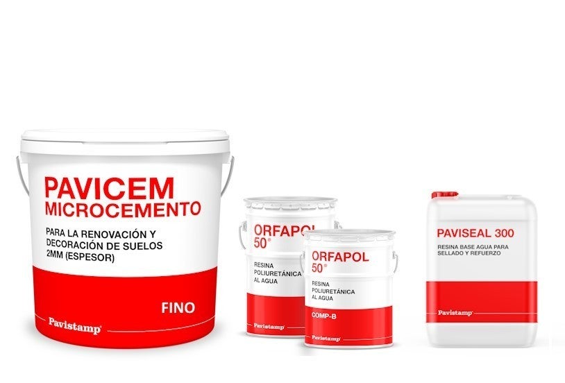 Kit microcemento 8 m2 monocomponente para paredes de yeso o pladur - poliuretano brillo-blanco