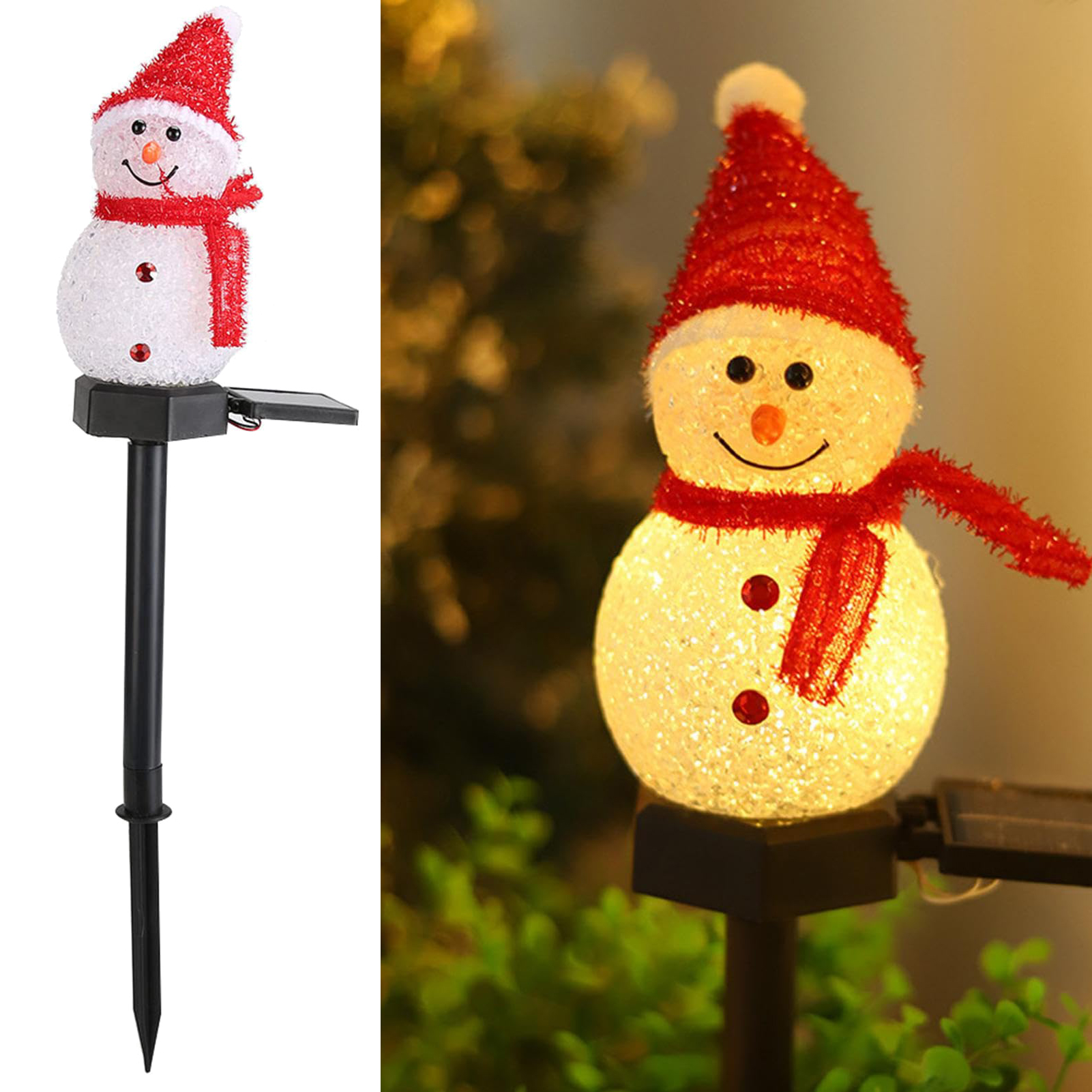 Lampes Solaires D'extérieur à LED, Forme De Bonhomme De Neige Decorations De Noel De Jardin Lumieres Decoratives De Paysage De Pelouse De Jardin 97340372