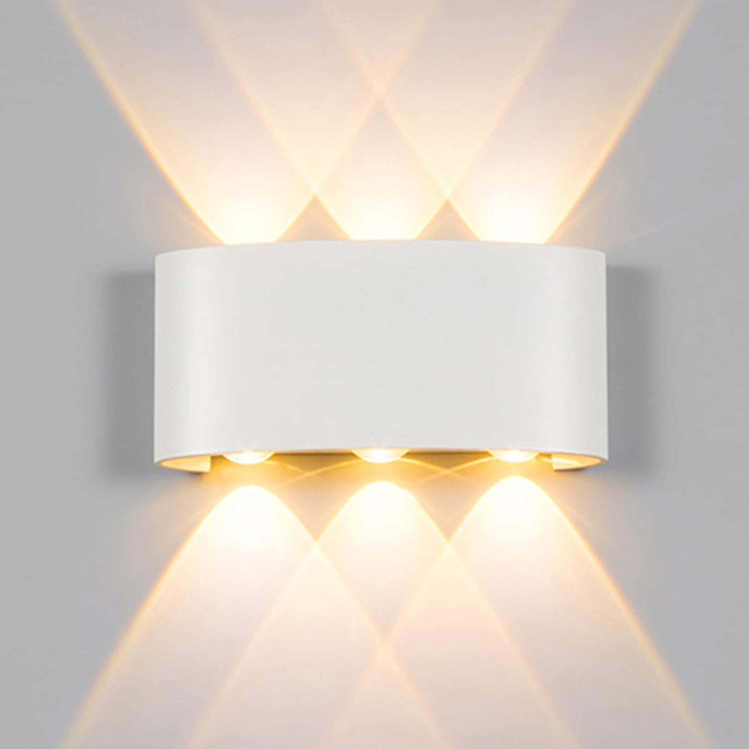 18 W, 6 diod LED, zewnętrzna lampa ścienna, wodoodporna, IP65, nowoczesna lampa ścienna do wnętrz, ciepłe białe światło, do sypialni