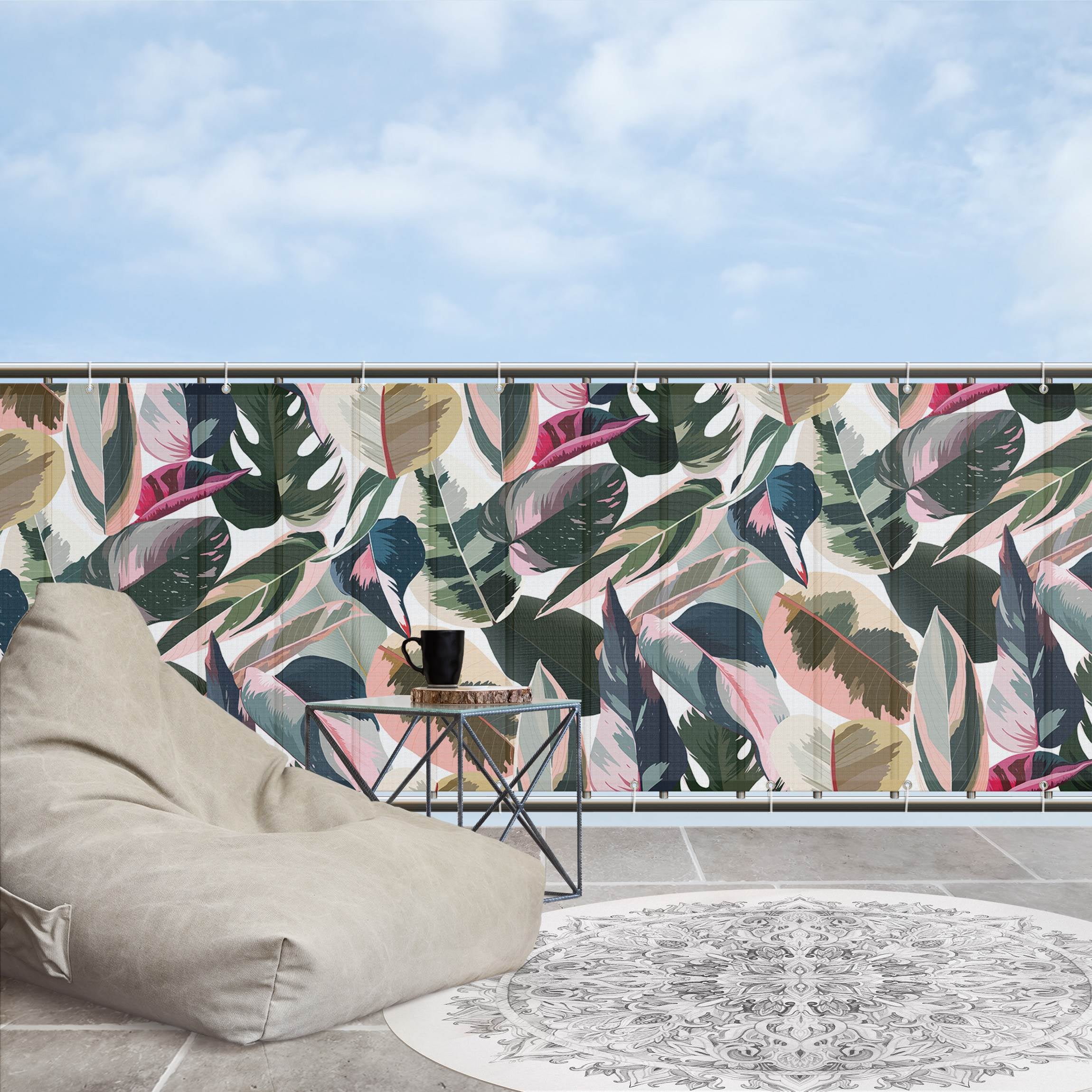 Garden Mile Brise-vent robuste à 8 poteaux 462 cm x 120 cm