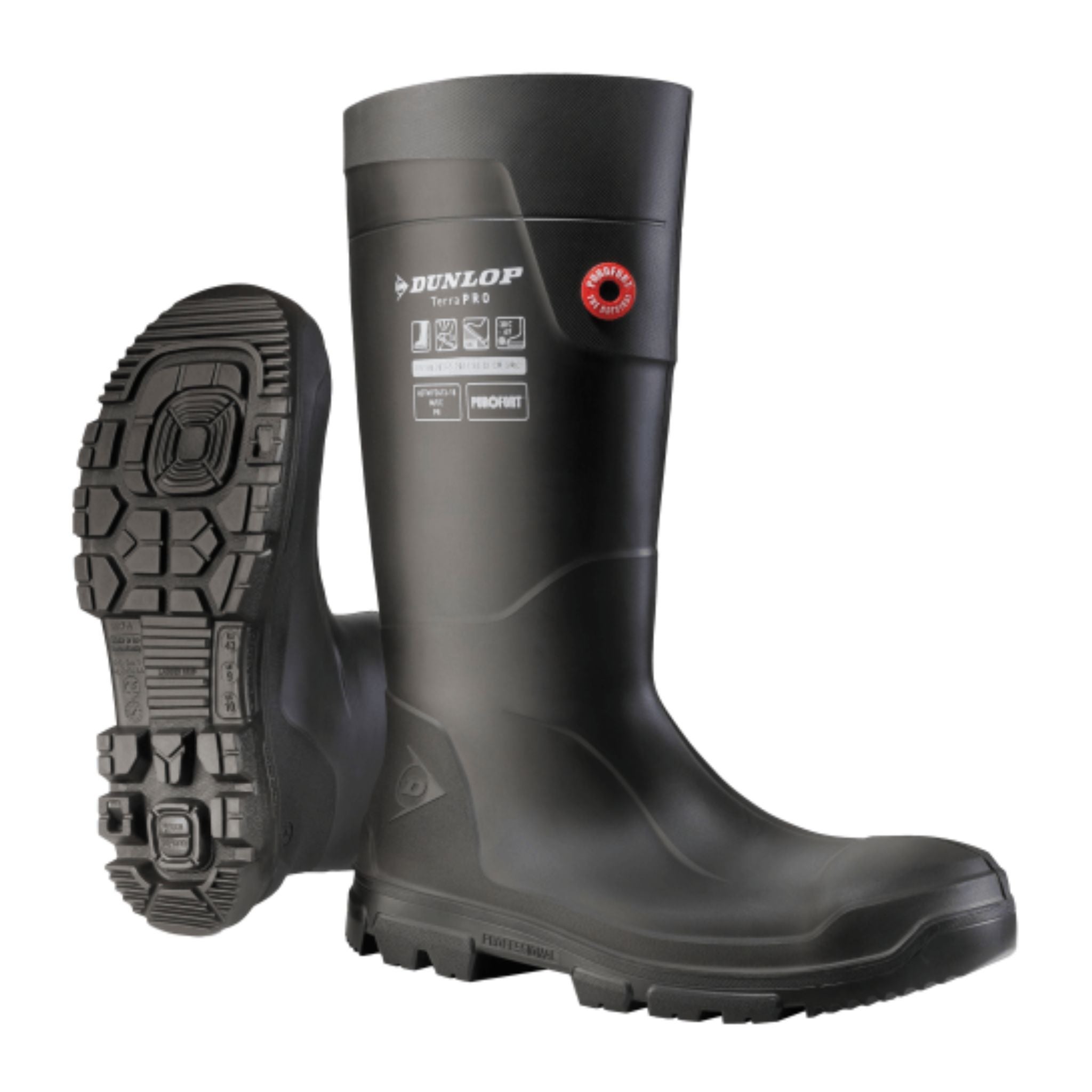 Bota de agua Dunlop Purofort Terrapro PU negra – 38 Leroy Merlin