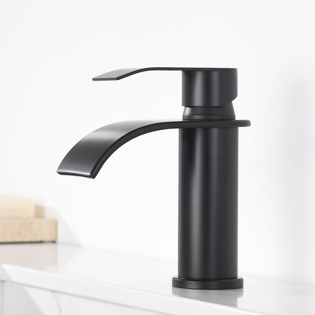 CECIPA MAX Robinet de lavabo en Acier inoxydable Mitigeur de lavabo Noir Mitigeur M Robinet salle de bain en cascade