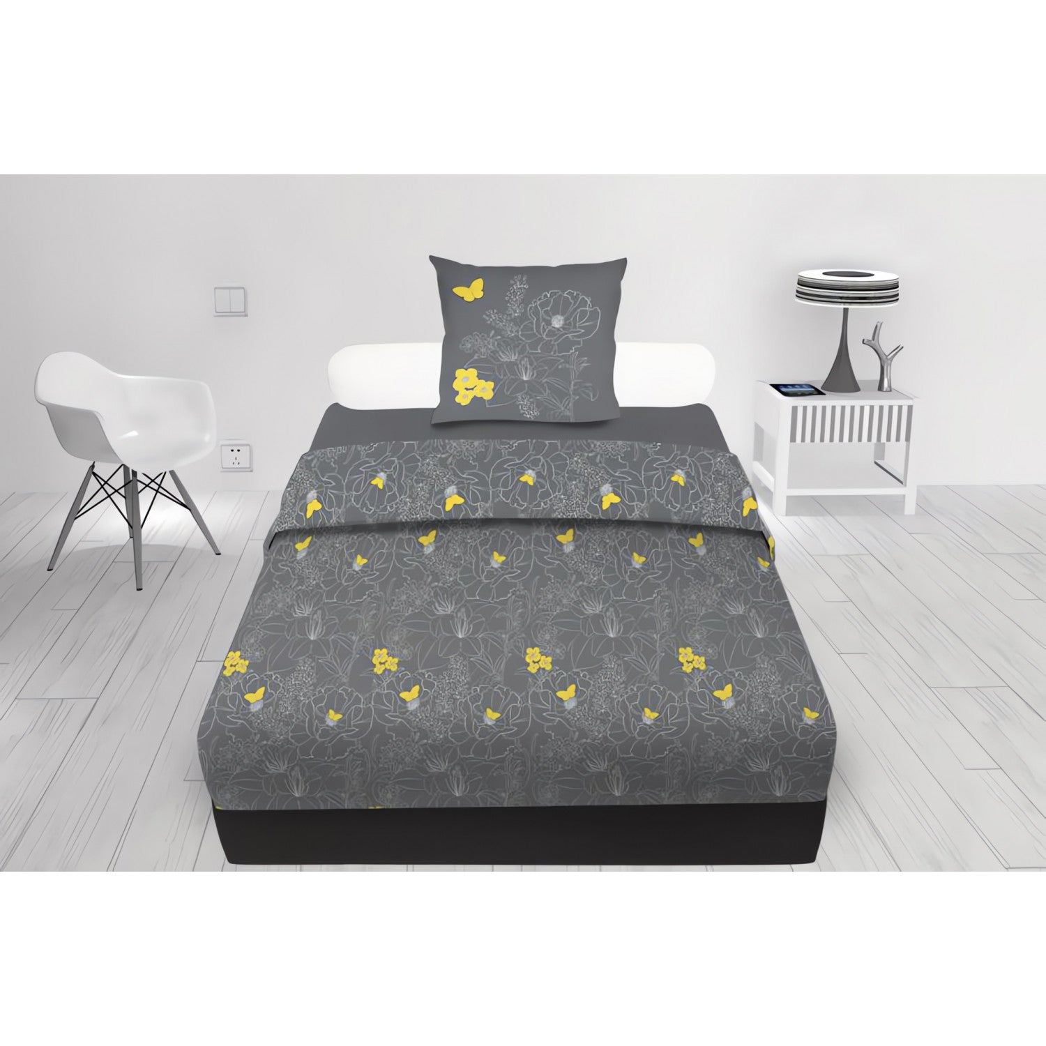 Drap Plat 180x290 Cm Percale De Coton Manoir Blanc Naturel - Drap Plat