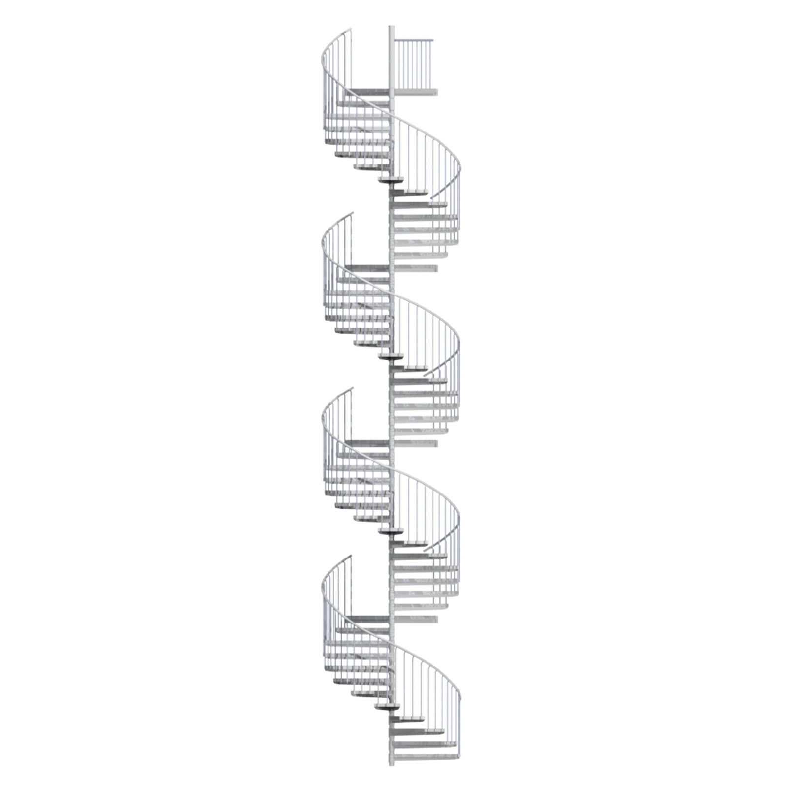Escada exterior / Escada em espiral Ø 180 cm | Alturas : 1008 - 1025 cm | Revestimento dos degraus em WPC - 2