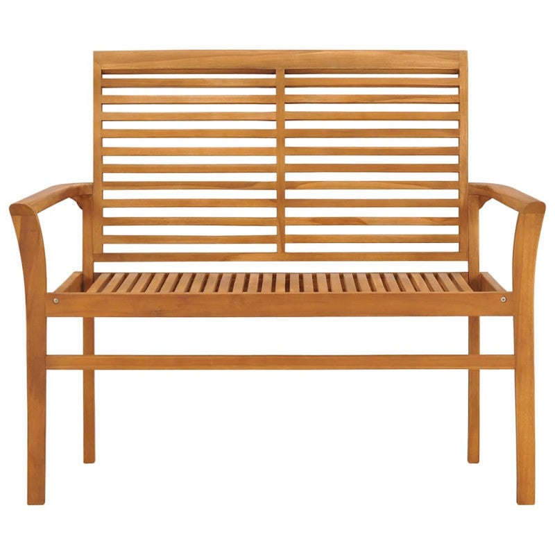 Banc de jardin avec coussin crème 112 cm Bois de teck massif - 3