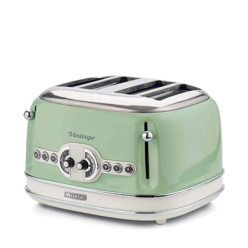 Ariete 0156/04, Tostadora Vintage, 4 Ranuras, 1630W, 6 Posiciones, Verde , Leroy Merlin