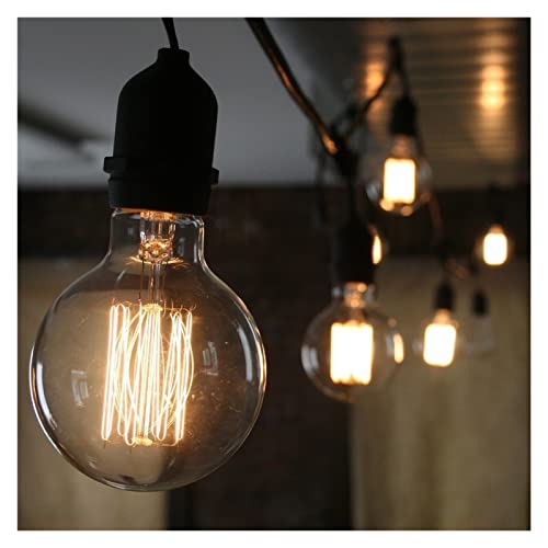 Lot de 4 ampoules Edison vintage - Ampoules à vis à intensité - Ampoules globe - Lumière chaude 40W G80 E27 220V (A) - 5