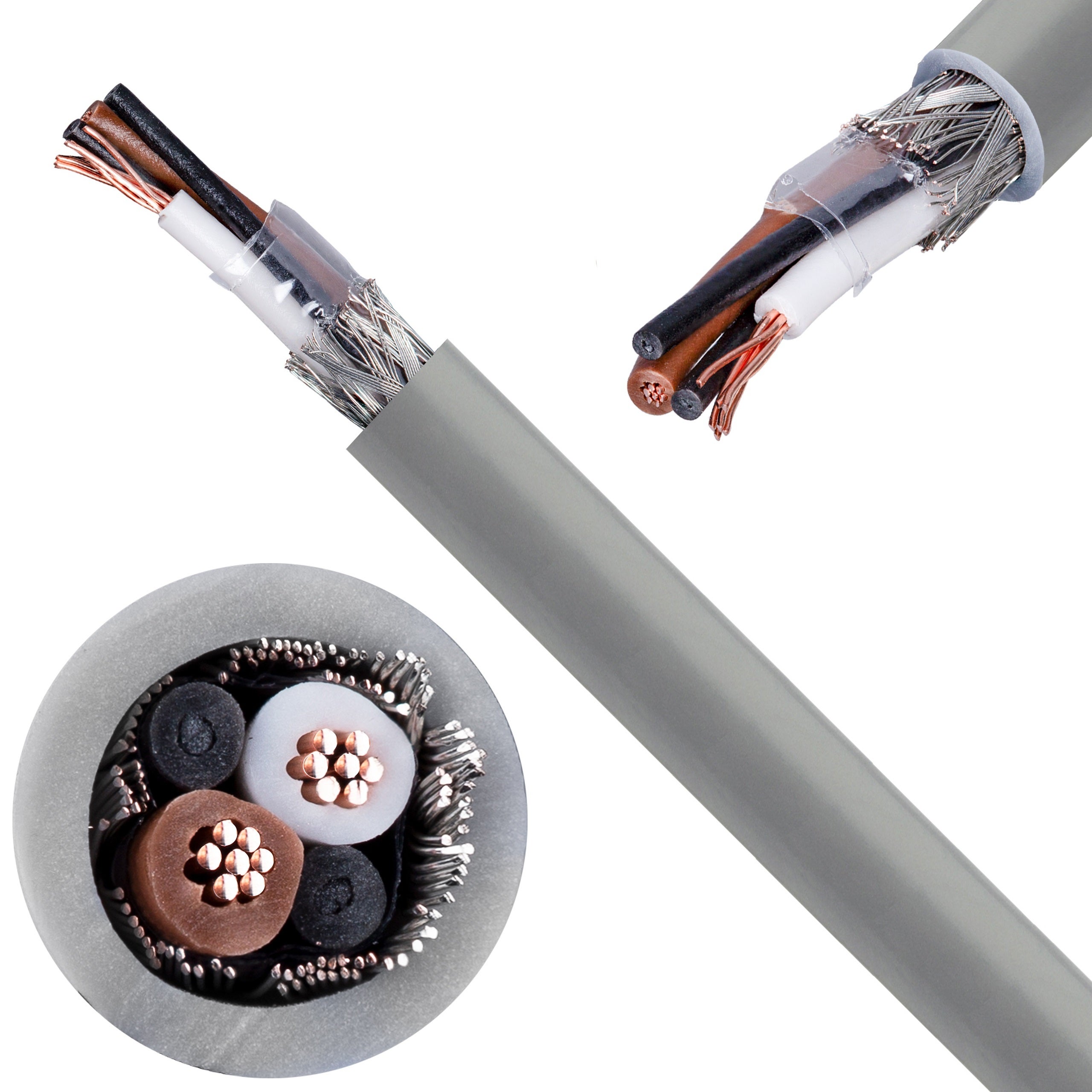 Kabel sterowniczy ELITRONIC-CY LIYCY 2x0,14mm2 szary 250/350V ekranowany olejoodporny linka TKD 100m