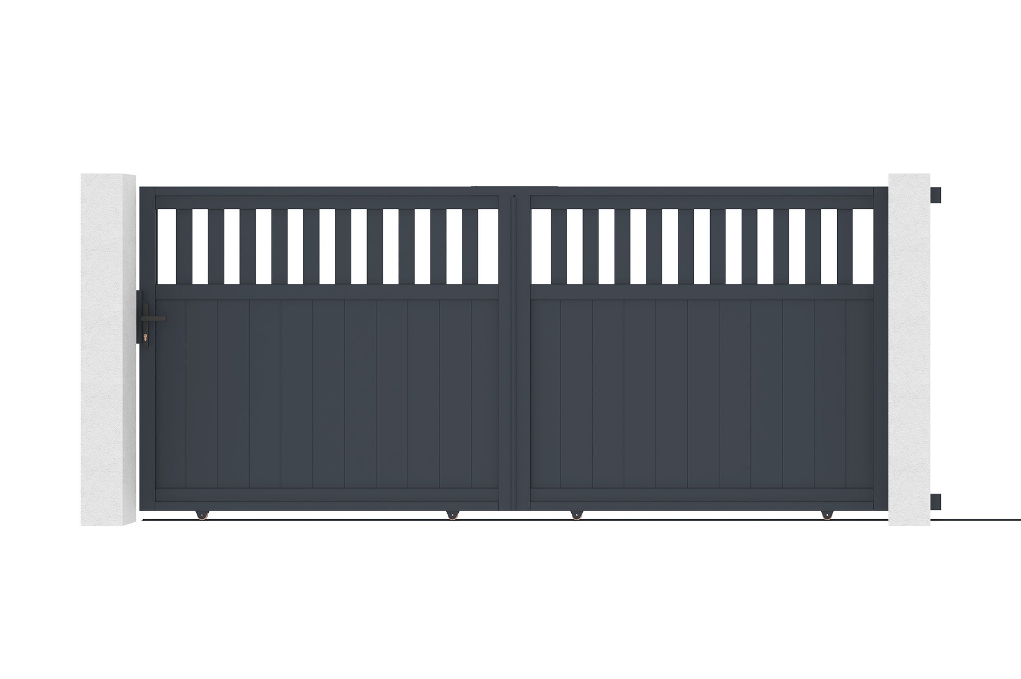 Brama przesuwna 4m SANTIS H.140cm szare aluminium