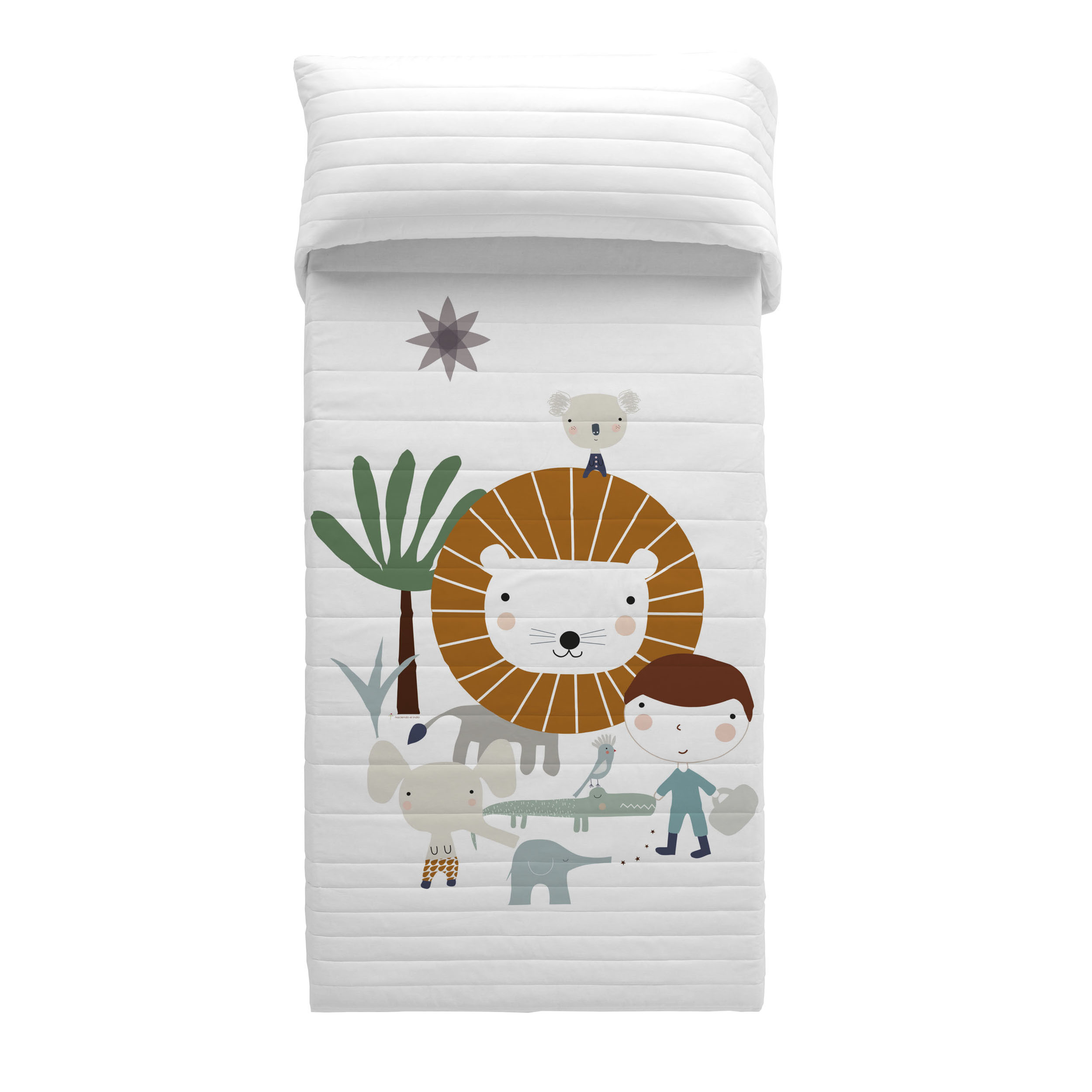 COPRILETTO BOUTI REVERSIBILE GIUNGLA BAMBINO A LETTO 105 - 3