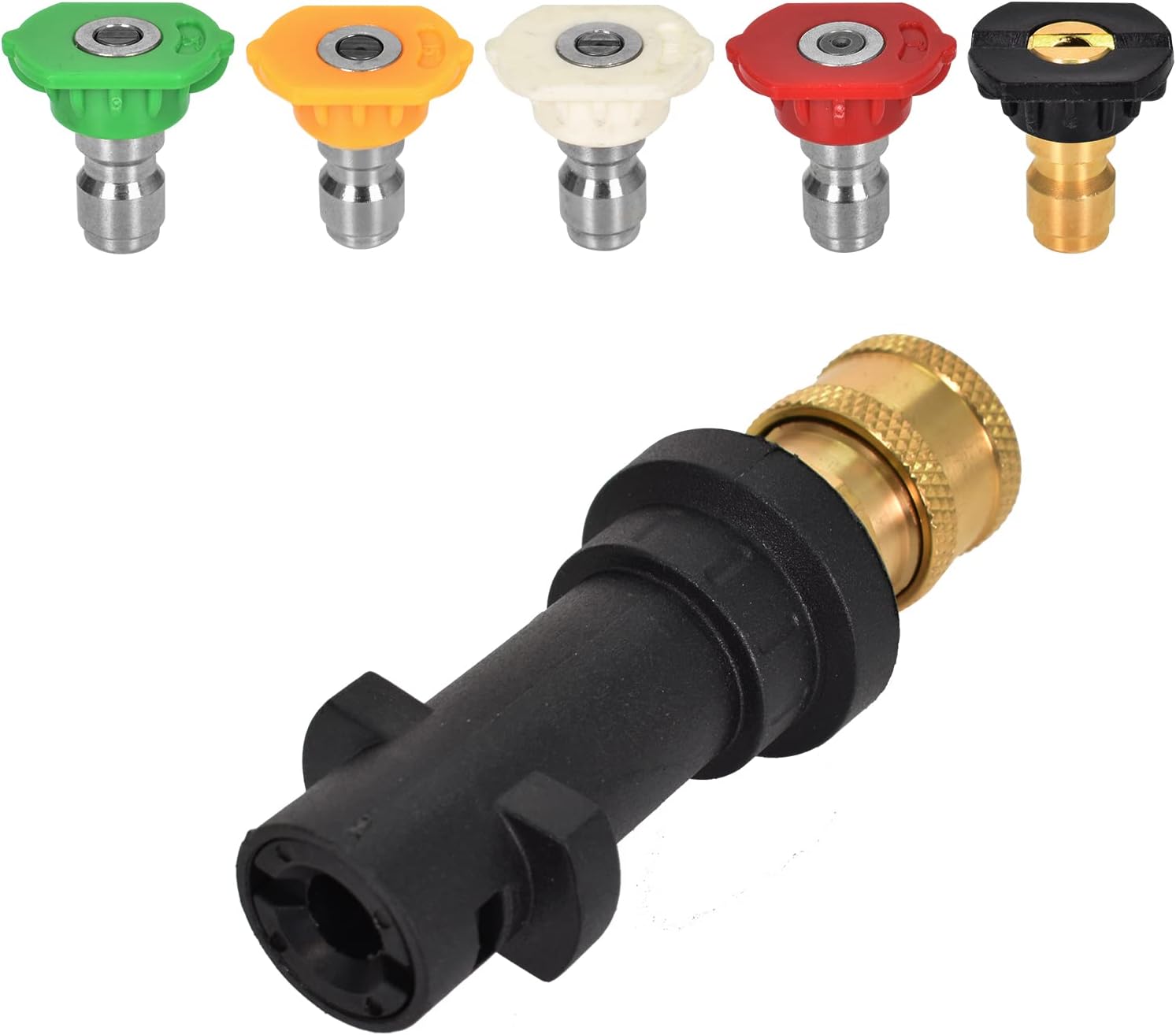Adapter do myjki wysokociśnieniowej, szybkozłącze 1/4 kompatybilne z Karcher Karcher K2-K7, z 5 szt. dysz o różnych stopniach